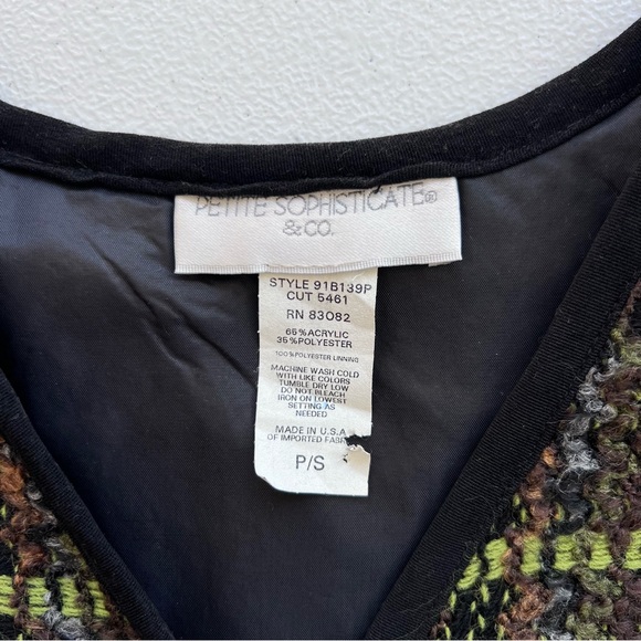 Petite Sophisticate & Co Vintage Boucher Tweed Jacket Green Black Petite Small - Picture 7 of 11